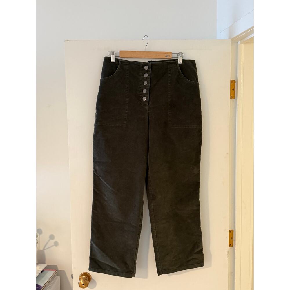 ✨ House of Harlow 1960 Dark Green Corduroy Pants | High Rise Button‎ Front
